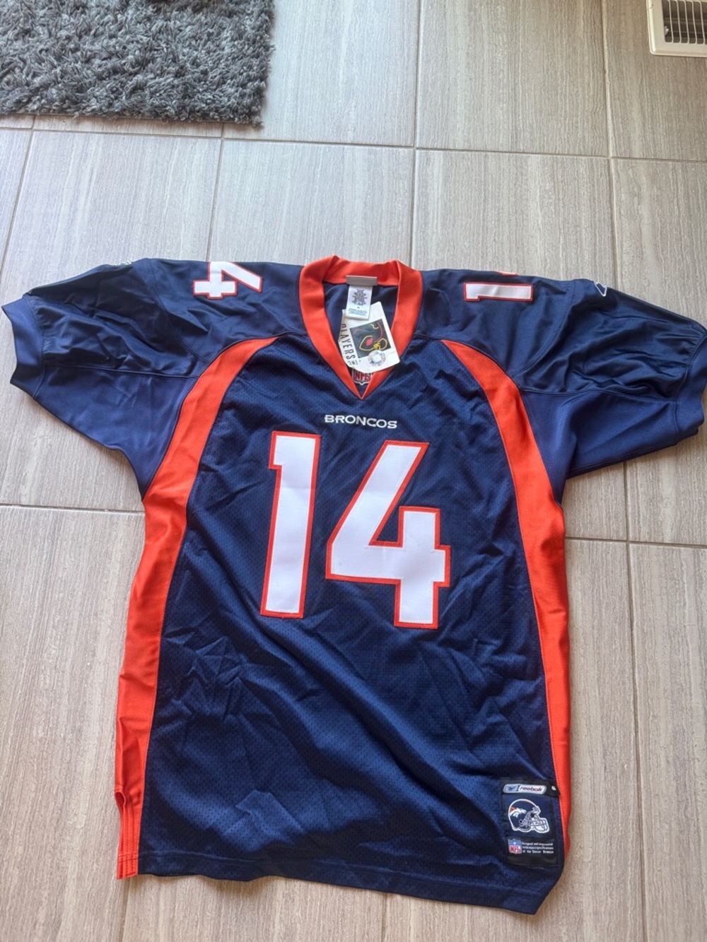 Reebok Denver Broncos Navy Blue & Orange #14 Football Jersey